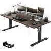 Airfish Scrivania Regolabile in Altezza 180x80, Scrivania Ufficio con Promemoria per la sedentariet, Standing Desk con Funzione di Memoria con Altezze, Noce