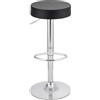 Baroni Home Sgabello Bar Girevole con Altezza Regolabile, Base Cromata con Poggiapiedi e Fondo Antigraffio, Sgabello Cucina, Ristorante, Penisola, Facile da Montare, 35x45x59-79 cm, Nero, 1 Pezzo