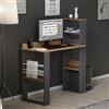 Homidea Aron - Scrivania per computer, con ripiani, design moderno, per la casa, l'ufficio e la cameretta dei bambini (Aron, antracite/noce)