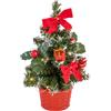Idena Albero di Natale decorativo con 10 LED di colore bianco caldo | Albero di Natale con decorazioni per albero di Natale, per interni, funzionamento a batteria, con funzione timer da 6 ore