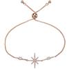 Namana Bracciale Stella Polare con Zirconi Cubici. Bracciale in Oro Rosa Placcato Oro 18 Carati o Color Argento. Braccialetto Regolabile Stella Fortunata