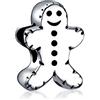 Bling Jewelry Holiday Christmas Fun Uomo Di Pan Di Zenzero Forma Biscotto Charm Bead Per Le Donne Per Adolescenti Ossidato .925 Argento Sterling Per Braccialetto Europeo