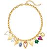 ENSKEFEN Collane vintage con ciondolo a forma di cuore, da donna, in oro opaco, collana con catena a maglie spesse, alla moda, in oro bianco