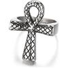 OIDEA Anello Uomo Acciaio Inox Ankh Croce Anelli Argento Egiziano:Regalo per Battesimo Preghiera Portafortuna Uomo Donna Natale Pasqua Halloween Misura 20-30