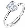 Sakrami Anello Regolabile Donna e Ragazza in Argento 925 con Zircone Cuore Rosa Verde Blu o Bianco + Scatola con Dedica Incisa Personalizzabile, Idea Regalo San Valentino Compleanno Anniversario