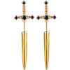 OIDEA Orecchini Uomo Pugnale Croce: 1 Paio Orecchini Piercing Acciaio Chirurgico Ipoallergenico Zircone Intarsiato Gotici Spada - Regalo Uomo Hiphop Punk Natale Compleanno