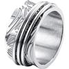 OIDEA Anello Donna Antistress Girevole: Anello contro Ansia in Acciaio Inossidabile 11mm - Regalo Donna Uomo Compleanno Natale Argento Misura 14 17 20 22 24 27