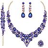 chaoyite 4 pezzi/set di collana con cristalli austriaci orecchini braccialetto anello set di gioielli da sposa per spose damigelle d'onore matrimonio ballo festa accessori costume regali per le donne