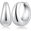 Miaofu Orecchini a Cerchio 18k Oro Bianco Placcata Argento Zirconi Simulato Diamante Brillanti per Donna