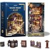 STRUCWOOD Magic Book Nook, kit fai da te per casa delle bambole in miniatura, per adulti e adolescenti, puzzle 3D in legno per libreria, idea regalo per amici di famiglia, vicolo notturno magico (SQ-16)