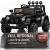 TOYSCAR Macchina Elettrica Per Bambini Fuoristrada Adventure Full Optional TAPPETINI e RUOTE IN GOMMA Auto Elettrica Per Bambini Telecomandata Sedile In Pelle Porte Apribili Doppio Motore12V