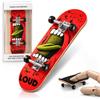 QYEHF Fingerboard professionale in legno d'acero naturale，L'Urlo - Rosso | Mini skateboard in acero a 5 strati, Da assemblare, per appassionati di skateboard, Regalo di compleanno per adolescenti