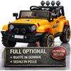 TOYSCAR Macchina Elettrica Per Bambini Fuoristrada Adventure Full Optional TAPPETINI e RUOTE IN GOMMA Auto Elettrica Per Bambini Telecomandata Sedile In Pelle Porte Apribili Doppio Motore12V