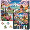 TISHIRON Puzzle per adulti, 1000 pezzi, puzzle del Monte Fuji, Giappone, arte vivace e giocosa di ispirazione giapponese stimolante, puzzle per adulti per la decorazione della casa e l'apprendimento, 69,8 x