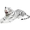 Brubaker Tigre Ruggente - Giocattolo Coccoloso con Denti Bianchi 130 cm - Giocattolo di Peluche di Peluche Sdraiato e Realistico - Re della Giungla