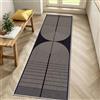 NeEnjoyko Tappeto passatoia lavabile, 60 x 180 cm, antiscivolo, da cucina, resistente, effetto iuta, extra lungo, per interni ed esterni, per ingresso e lavanderia, colore: nero