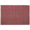 About Home Tappeto in cotone intrecciato a mano con motivo a rombi (rosso, 60 x 90 cm)