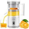 SUPCOOKI Spremiagrumi elettrico, ricaricabile, con cavo USB e spazzola per la pulizia, pulsante touch, spremiagrumi automatico, spremi pompelmo, facile da pulire, colore bianco