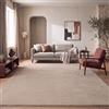 Paco Home Tappeto Salotto Moderno Soggiorno Pelo Corto Monocolore Antiscivolo, Beige, 140x200 cm