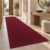 Paco Home Tappeto Salotto Moderno Soggiorno Pelo Corto Monocolore Antiscivolo, Rosso, 80x300 cm