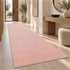 Paco Home Tappeto Salotto Moderno Soggiorno Pelo Corto Monocolore Antiscivolo, Rosa, 80x300 cm