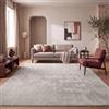 Paco Home Tappeto Salotto Moderno Soggiorno Pelo Corto Monocolore Antiscivolo, Argento, 200 cm Quadrato