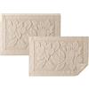 ASTREA TEXTILES Tappeto Bagno 100% Cotone Set da 2 con Motivo Floreale, Tappetino Bagno Lavabile Stile Asciugamano, Tappeto Doccia Assorbente con Fiori in Rilievo, Asciugatura Rapida per Vasca Lavabo 50x70 cm Marrone