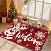 SHACOS Zerbino natalizio per interni, zerbino per animali domestici e cani, assorbente, ideale come regalo decorativo per le vacanze, motivo: alce, 60 x 90 cm