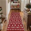 PureCozy Tappeto Salotto 60x180 cm Natale Vintage Antiscivolo Carpet | Lavabile, Pelo Corto, Morbido Tappeti per Soggiorno, Cucina, Camera, Interno Decorazione Natale