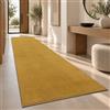Paco Home Tappeto Salotto Moderno Soggiorno Pelo Corto Monocolore Antiscivolo, Giallo, 80x300 cm