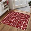 PureCozy Tappeto Salotto Natalizio, Tappeti Antiscivolo Lavabile, 60x90 cm Zerbino Ingresso Natalizia Piccolo Pelo Corto per Camera Da Letto,Cucina Ingresso Interno,Rosso