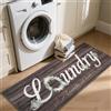 XLHOMO Tappeto per lavanderia, 50 x 119 cm, antiscivolo, marrone, lavabile, a pelo basso, morbido, confortevole, per lavanderia, ingresso, cucina, bagno, camera da letto, bagno, corridoio