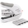 Smart by Leviatan 5106 Pinzatrice Ufficio, 20 Fogli, Flat Clinch, N. 10 | Spillatrice manuale, 1000 punti N. 10 inclusi, 60% meno forza, carica dall'alto, caricatore 70, profondità 35 mm
