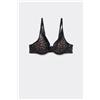 Tezenis Reggiseno Push-up Athens Black Jaguar Donna Nero