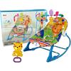 LEAN TOYS Sedia a dondolo, Dondolo, Sedia a dondolo, 2 in 1, Blue Tiger, Suoni, Vibrazione