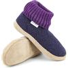 Gottstein Dakota - Pantofole in lana vergine senza mulesing - Pantofole fatte a mano in feltro di lana per uomo e donna taglia EU 36-47 - con fascia alta a maglia e suola imbottita in pelle