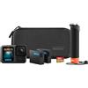 GoPro HERO13 Black Accessory Bundle - Include il Handler, 2 batterie Enduro, 2 supporti adesivi curvi, scheda MicroSD SanDisk da 64 GB e custodia per il trasporto