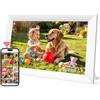 Gorinth Frameo Cornice Digitale Wi-Fi Bianco 10,1 Pollici, Rotazione Automatica | 1280 x 800 HD IPS Touch Screen,32GB, Montaggio a Parete, Condivisione Di Foto Tramite Frameo APP, Regalo per Genitori/Amici