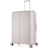 METZELDER Victoria - Custodia rigida infrangibile, 100% polipropilene, chiusura TSA, con soffietto di estensione, Taupe (Beige), L (Large) - 113L- 76x52x33cm - 4.4kg), Valigia rigida con girevole a