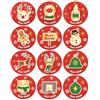 FOXNEC Biglietti Adesivi Di Buon Natale Scatola Etichette Natalizie Bigliettini di Auguri Etichette Decorazione Rotoli Tag Natalizi Chiudipacco Adesivi Natalizi (72 pcs)