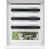 VICTORIA M. Tenda oscurante a doppio rullo, fissaggio a clip senza fori, dimensioni 65x230 cm, colore nero/bianco, modello VICTORIA M