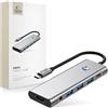 Tech-Protect Hb04 Hub Adapter 9In1 Type-C + Usb2.0 + Usb3.0 + Hdmi 4K 60Hz + Sd/Tf + Pd100W + Av3.5 Grigio Spazio