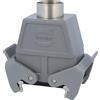 HARTING Han 10B Alloggiamento connettore alto, 1xPG21 uscita cavo diritta, con 2 staffe trasversali Vite di fissaggio PG21 Area di serraggio