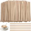 NOPVUFA 200 Palette Caffe Monouso in Legno 14cm, Palettine Caffe Imbustate Singolarmente in Legno di Betulla, Bastoncini Caffe per Bevande Calde, tè e Cocktail, Ideali per Casa, Bar e Ufficio