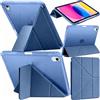 A-BEAUTY Cover Custodia per iPad (A16) 11ª/10ª Gen, Blu Marino | Portapenna, Cover Retro Traslucido Sottile, Supporto Y Tri-Pieghevole, Auto Svegliati/Sonno
