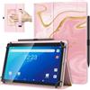TiMOVO Custodia Universale per Tablet Android 10,1'' con Anello per Penna | Rosa Sfumato e Oro, Tutti i Tablet Touchscreen da 9,6-11 Pollici, Cover Leggera e Pieghevole in Piedi, Cinghia a Mano