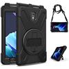 Aosailjet Custodia antiurto per Samsung Galaxy Tab Active 3 8 T570 T575 T577 T577, robusta custodia di protezione con supporto, tracolla regolabile, porta chiavi, per Samsung Galaxy Tab Active 3 8 (nero)
