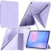 A-BEAUTY Custodia Compatibile con Samsung Galaxy Tab S10 FE Plus 13.1 Pollici 2025 (SM-X620/X626/X626B), Cover Trasparente Antiurto, Supporto Trifold 6 in 1 a Forma di Y, Lilla