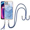 SNCLET Cover con Cordino per Realme C25Y Custodia con Collana Staccabile Regolabile Antiurto TPU Edges PC Back Anti Scratch Custodia Marmo Protettiva Case per Realme C21Y/Realme C25Y,Marmo Blu