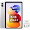 Xiaomi REDMI Pad 2 Pro, 8+256 GB,Display da 12,1 2,5 K 120 Hz, batteria Gigante da 12000 mAh (tipica), processore da 4 NM,connettività senza interruzioni,argento,incluso cuffie smart incluse Bianco